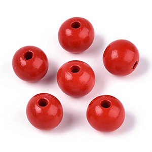86454 WOODEN BEADS IRREGULAR SHAPE  FOR JEWELLERY/DECORATION 14mm//20Pcs//Ø2.8mm   RED COLOR,   ,Material ,,BEADS (50 0) ()