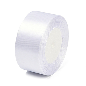 86465 SATIN RIBON  FOR DECORATION 38mm/23Meters/   WHITE COLOR, Polyester  ,Material Polyester,Packaging, (10 0) ()