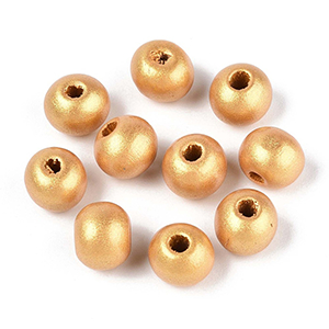 86472 WOODEN ROUND BEADS  FOR JEWELLERY 8mm/100Pcs//Ø1.6mm   GOLDEN COLOR,   ,Material ,,BEADS (10 0) ()