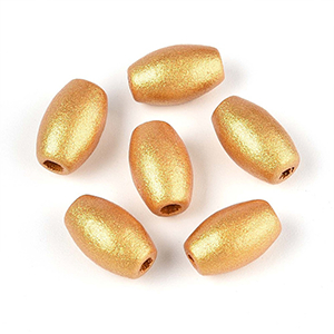 86473 OLIVE SHAPE SHAPE WOODEN BEADS  FOR JEWELLERY 10X6mm/100Pcs//Ø1.6mm   GOLDEN COLOR,   ,Material ,,BEADS (10 0) ()