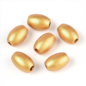 86474 OLIVE SHAPE SHAPE WOODEN BEADS  FOR JEWELLERY 12X8mm/50Pcs//Ø2mm   GOLDEN COLOR,   ,Material ,,BEADS (20 0) ()