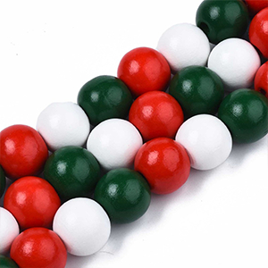 86482 WOODEN ROUND BEADS  FOR JEWELLERY 16mm/25Pcs//Ø2.5mm   MULTICOLOR,   ,Material ,,BEADS (80 0) ()