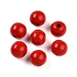 86488 WOODEN ROUND BEADS  FOR JEWELLERY 16MM//20PCS//Ø4MM   RED COLOR,   ,MATERIAL ,,BEADS (12 0) ()