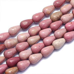 86527 NATURAL RHODONITE TEARDROP BEADS  FOR JEWELLERY 12X8mm/32Pcs/   MULTICOLOR,   ,Material ,,BEADS (2 0) ()