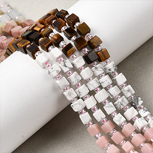 86553 NATURAL AGATE CUBE BEADS  FOR JEWELLERY 4X4mm/59Pcs/   MULTICOLOR,   ,Material SEMI PRECIOUS STONES,, (5 0) ()