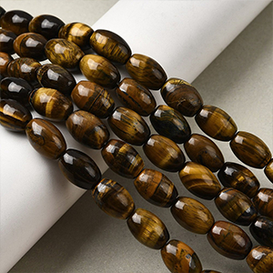 86565 Natural Tiger eye Oval Beads  FOR JEWELLERY 12X8mm/31Pcs//Ø0.7mm/   BROWN COLOR,   ,Material SEMI PRECIOUS STONES,, (5 0) ()