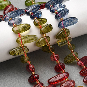 86566 Natural Tourmaline nugget beads  FOR JEWELLERY 12mm/50Pcs//Ø1mm   MULTICOLOR,   ,Material SEMI PRECIOUS STONES,, (2 0) ()