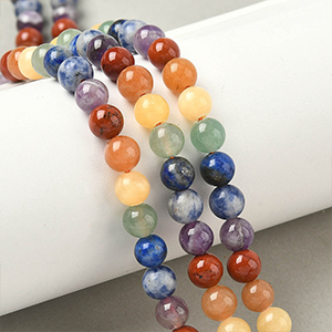 86576 NATURAL AGATE ROUND BEADS  FOR JEWELLERY 8mm/44Pcs//Ø1.2mm   MULTICOLOR,   ,Material SEMI PRECIOUS STONES,, (3 0) ()