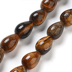 86586 NATURAL TIGER BEADS TEARDROP SHAPE  FOR JEWELLERY 12X8mm/33Pcs//Ø1.2mm   MULTICOLOR,   ,Material SEMI PRECIOUS STONES,, (2 0) ()