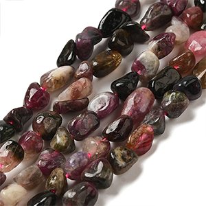 86589 NATURAL TOURMALINE NUGGET BEADS  FOR JEWELLERY 8X7mm/40cm//Ø1mm   MULTICOLOR,   ,Material SEMI PRECIOUS STONES,, (5 0) ()
