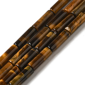 86592  Natural Tiger Eye Tube Beads  FOR JEWELLERY 13X4mm/28Pcs/   MULTICOLOR,   ,Material SEMI PRECIOUS STONES,, (5 0) ()