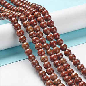 86597 NATURAL JASPER ROUND BEADS  FOR JEWELLERY 6mm/60Pcs/   BROWN COLOR,   ,Material SEMI PRECIOUS STONES,, (10 0) ()