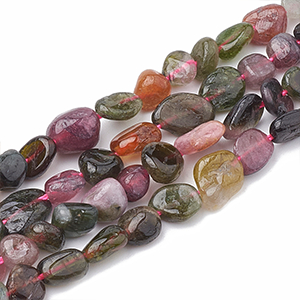 86609 NATURAL TOURMALINE NUGGET BEADS  FOR JEWELLERY 10mm/40Pcs/   MULTICOLOR,   ,Material SEMI PRECIOUS STONES,, (10 0) ()