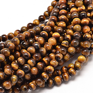 86623 Natural Round Tiger eye beads  FOR JEWELLERY 4mm/90Pcs/   BROWN COLOR,   ,Material SEMI PRECIOUS STONES,, (5 0) ()