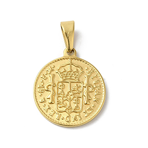 86636 STAINLESS STEEL COINS  FOR JEWELLERY 28X25mm/1Pcs/   GOLD PLATED,   ,Material Ανοξείδωτο Ατσάλι 304,Religious,CHARMS (10 0) ()