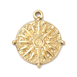 86638 STAINLESS STEEL COINS  FOR JEWELLERY 22X19mm/1Pcs/  (IP) GOLD PLATED,   ,Material ,Religious,CHARMS (10 0) ()