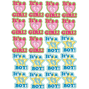 86656 ΕΤΙΚΕΤΕΣ ΓΕΝΝΗΣΗΣ/ΒΑΠΤΙΣΗΣ ‘, IT’S A GIRL / IT’S A BOY’ ΓΙΑ ΔΙΑΚΟΣΜΗΣΗ 40mm//20Τεμ.   ΠΟΛΥΧΡΩΜΑ,   ,ΣΥΝΘΕΣΗ ,Βάπτιση, (4 0) (0gr) ()