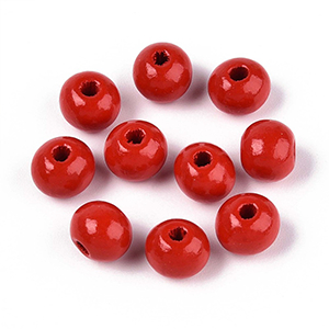 86666 WOODEN ROUND BEADS  FOR JEWELLERY 8mm/100Pcs/   RED COLOR,   ,Material ,BEADS (15 0) ()