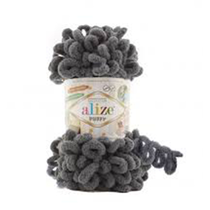 86675 ALIZE PUFFY YARN  FOR BLANKETS SCARVES,CARDIGANS 100gr//9Meters/  (ALIZE) 53-GREY, 100% Polyester  ,Material 100% Polyester,WINTER YARN,HAND KNITTING (20 0) ()