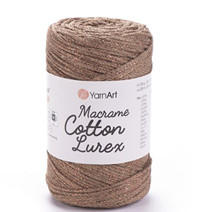 86678 YARNART COTTON LUREX75% Cotton – 13% Polyester – 12% Metallic Polyester  FOR HANDBAGS 250gr/205Meters/   742-BROWN,   ,Material , (8 0) ()