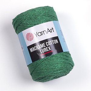 86679 YARNART COTTON LUREX75% Cotton – 13% Polyester – 12% Metallic Polyester  FOR HANDBAGS 250gr/205Meters/   728-GREEN,   ,Material ,, (8 0) ()