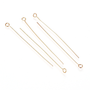 86722 STAINLESS STEEL EYE PINS  FOR JEWELLERY 50X0,6mm/30Pcs/  (18K) GOLD PLATED, 0.6mm THICKNESS  ,Material STAINLESS STEEL,, (34 0) ()