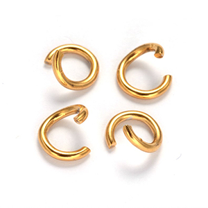86723 STAINLESS STEEL OPEN JUMP RINGS  FOR JEWELLERY 4X0.7mm/50Pcs/  (18K) GOLD PLATED,   ,Material STAINLESS STEEL,, (41 0) ()