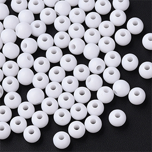 86724 ACRYLIC ROUND BEADS  FOR JEWELLERY/DECORATION 6mm/500gr/   WHITE COLOR,   ,Material ,,BEADS (2 1) ()