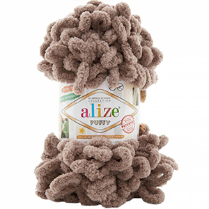 86733 ALIZE PUFFY YARN FOR BLANKETS SCARVES,CARDIGANS 100gr//10Meters/ (ALIZE) 329-MOCHA, 100% Polyester ,Material ,WINTER YARN,HAND KNITTING (20 0) ()