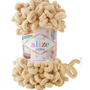 86734 ALIZE PUFFY YARN FOR BLANKETS SCARVES,CARDIGANS 100gr//10Meters/ (ALIZE) 95-BEIGE, 100% Polyester ,Material ,WINTER YARN,HAND KNITTING (15 0) ()