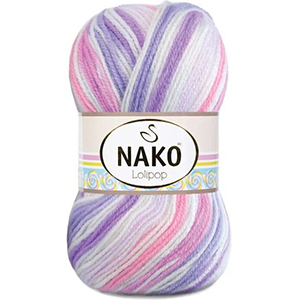 86746 NAKO LOLIPOP 100% PREMIUM  ACRYLIC  FOR Baby Clothes/Blankets 100gr/230Meters/   80434-MULTICOLOR,   ,Material ,,CROCHET NEEDLES No 3-5 TUNISIAN CROCHET HOOK no 5-6 (20 0) ()