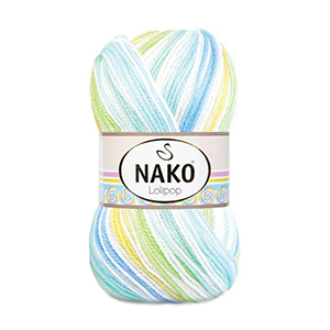 86747 NAKO LOLIPOP 100% PREMIUM  ACRYLIC  FOR Baby Clothes/Blankets 100gr/230Meters/   81119-MULTICOLOR,   ,Material ,,CROCHET NEEDLES No 3-5 TUNISIAN CROCHET HOOK no 5-6 (20 0) ()