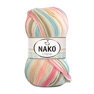 86751 NAKO LOLIPOP 100% PREMIUM  ACRYLIC  FOR Baby Clothes/Blankets 100gr/230Meters/   80440-MULTICOLOR,   ,Material ,,CROCHET NEEDLES No 3-5 TUNISIAN CROCHET HOOK no 5-6 (20 0) ()