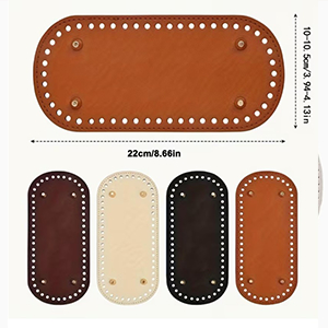 86755 PU LEATHER HANDBAG BASE SHAPER FOR KNITTING 22X10CM/1PCS/ MULTICOLOR, WITH PRONGS ,MATERIAL PU LEATHER, (1 0) ()