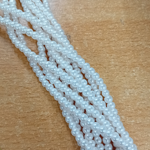 86797 GLASS PEARL ROUND BEADS  FOR JEWELLERY 4MM/200/   CREAM COLOR,   ,MATERIAL GLASS,,BEADS (14 0) ()