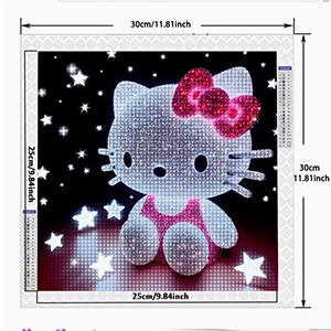 86847 Diamond Painting Kit ‘, Hello Kitty’ FOR DECORATION 30X30cm/1Pcs/   MULTICOLOR,   ,Material ,, (2 0) ()