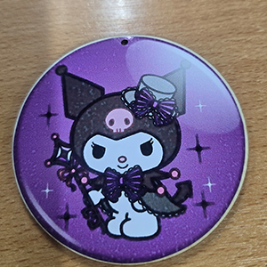 86872 Wood Silhouettes With Sticker ‘, Kuromi’ FOR DECORATION 85mm//1Pcs/ MULTICOLOR, ,Material ,, (1 1) ()