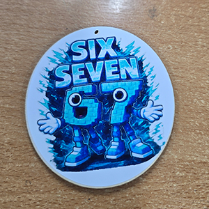 86877 WOODEN SILHOUETTES WITH STICKER ‘, 67 -SIX SEVEN’ FOR DECORATION 85mm//1Pcs/67-SIX SEVE MULTICOLOR, ,Material ,, (1 4) ()