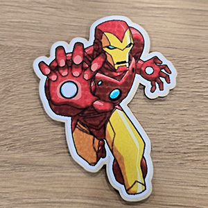 86893 WOODEN SILHOUETTES WITH STICKER ‘, IRONMAN’ FOR DECORATION 110mm//1Pcs/   MULTICOLOR,   ,Material ,Easter, (5 0) ()