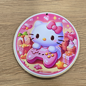 86894 WOODEN SILHOUETTES WITH STICKER ‘, Hello Kitty’ FOR DECORATION 85mm//1Pcs/   MULTICOLOR,   ,Material ,Easter, (4 0) ()