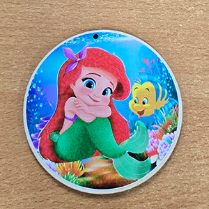 86897 WOODEN SILHOUETTES WITH STICKER ‘, Ariel’ FOR DECORATION 85mm//1Pcs/   MULTICOLOR,   ,Material ,Easter, (4 0) ()