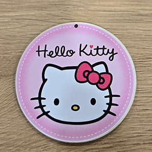 86905 WOODEN SILHOUETTES WITH STICKER ‘, Hello Kitty’ FOR DECORATION 85mm//1Pcs/   MULTICOLOR,   ,Material ,Easter, (5 0) ()
