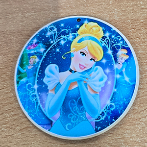 86907 WOODEN SILHOUETTES WITH STICKER ‘, Cinderella’ FOR DECORATION 85mm//1Pcs/   MULTICOLOR,   ,Material ,Easter, (6 0) ()