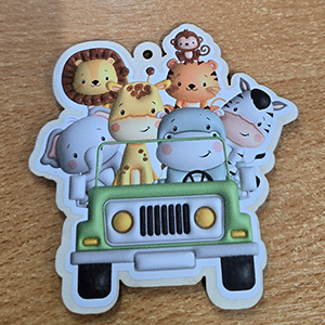 86914 WOODEN SILHOUETTES WITH STICKER ‘, JUNGLE ANIMALS’ FOR DECORATION 100mm//1Pcs/   MULTICOLOR,   ,Material ,Easter, (5 0) ()