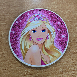 86916 WOODEN SILHOUETTES WITH STICKER ‘, BARBIE’ FOR DECORATION 85mm//1Pcs/   MULTICOLOR,   ,Material ,Easter, (3 0) ()