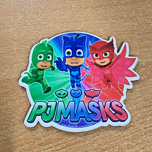86919 WOODEN SILHOUETTES WITH STICKER ‘, PJ MASKS’ FOR DECORATION 100mm//1Pcs/   MULTICOLOR,   ,Material ,Easter, (5 0) ()