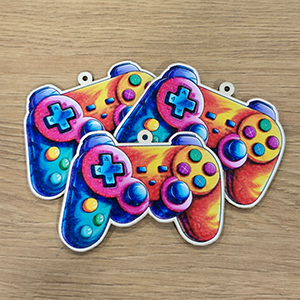 86922 WOODEN SILHOUETTES WITH STICKER ‘, JOYSTICK’ FOR DECORATION 100mm//1Pcs/   MULTICOLOR,   ,Material ,Easter, (4 2) ()