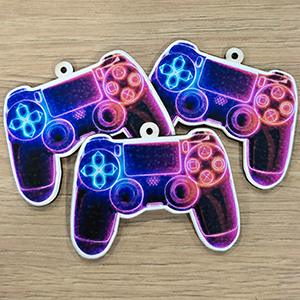 86923 WOODEN SILHOUETTES WITH STICKER ‘, JOYSTICK’ FOR DECORATION 90mm//1Pcs/   MULTICOLOR,   ,Material ,Easter, (1 2) ()