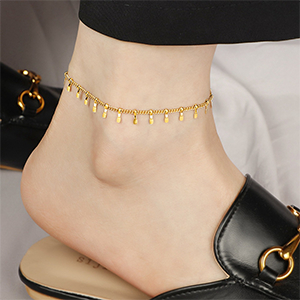 86955 ΑΤΣΑΛΙΝΑ ΕΤΟΙΜΑ ΒΡΑΧΙΟΛΙΑ ΓΙΑ ΤΟ ΠΟΔΙ  ΓΙΑ ΚΟΣΜΗΜΑ 17cm//1Τεμ.   ΕΠΙΧΡΥΣΟ ΧΡΩΜΑ,   ,ΣΥΝΘΕΣΗ 304  Ανοξείδωτο Ατσάλι, (10 0) (0gr) ()