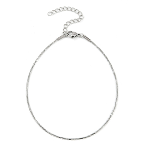 86956 STAINLESS STEEL ROUND SNAKE CHAIN ANKLETS  FOR JEWELLERY 22.5cm//1Pcs/   Steel COLOR,   ,Material Stainless Steel 304,, (0 0) ()